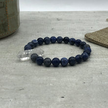 Load image into Gallery viewer, Philosophia Bracelet • Truth &amp; Expression • Sodalite &amp; Clear Quartz, 8mm