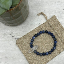 Load image into Gallery viewer, Philosophia Bracelet • Truth &amp; Expression • Sodalite &amp; Clear Quartz, 8mm